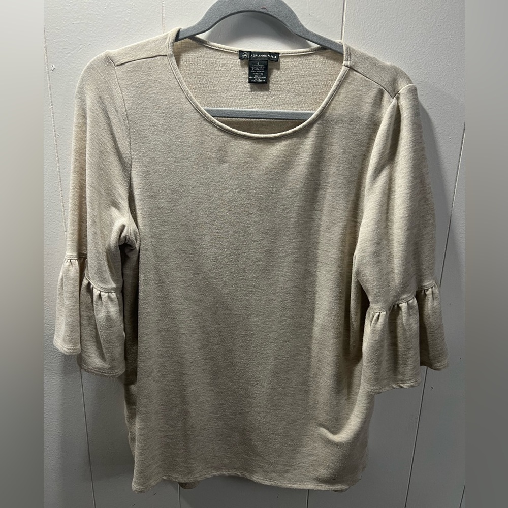 Adrianna Papell|Cream Shirt|Size Small